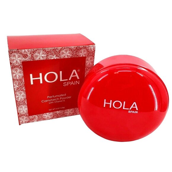 Hola Spain Petal Perfumed Dusting Powder Large 4oz Hard Tub with Dusting Puff - Picture 6 of 15